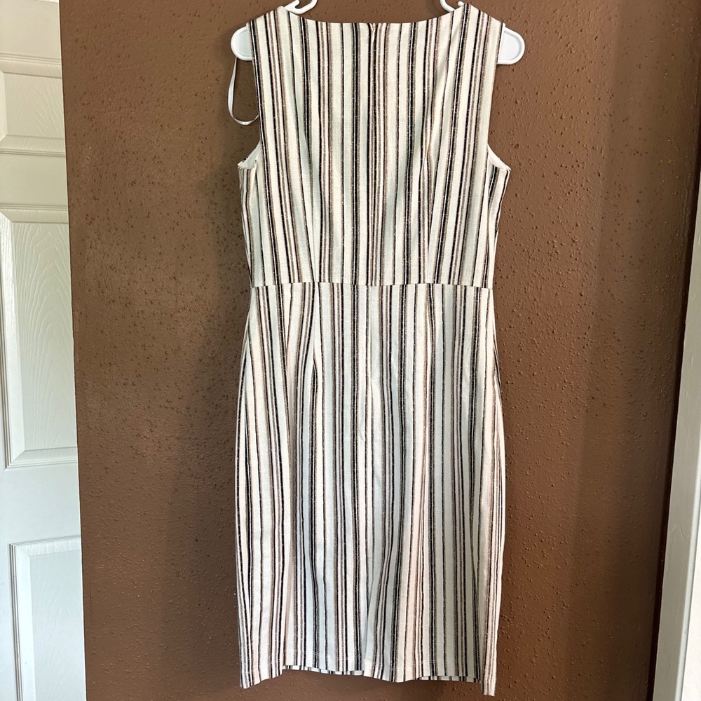 Apt. 9 Womens Linen Blend Striped Sleeveless Sheath Dress Size 4 NWT - Picture 6 of 11